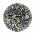 Niue Island STYMPHALIAN BIRDS series TWELVE LABOURS OF HERCULES $5 Silver Coin 2022 Antique finish Ultra High Relief Gold plated 2 oz